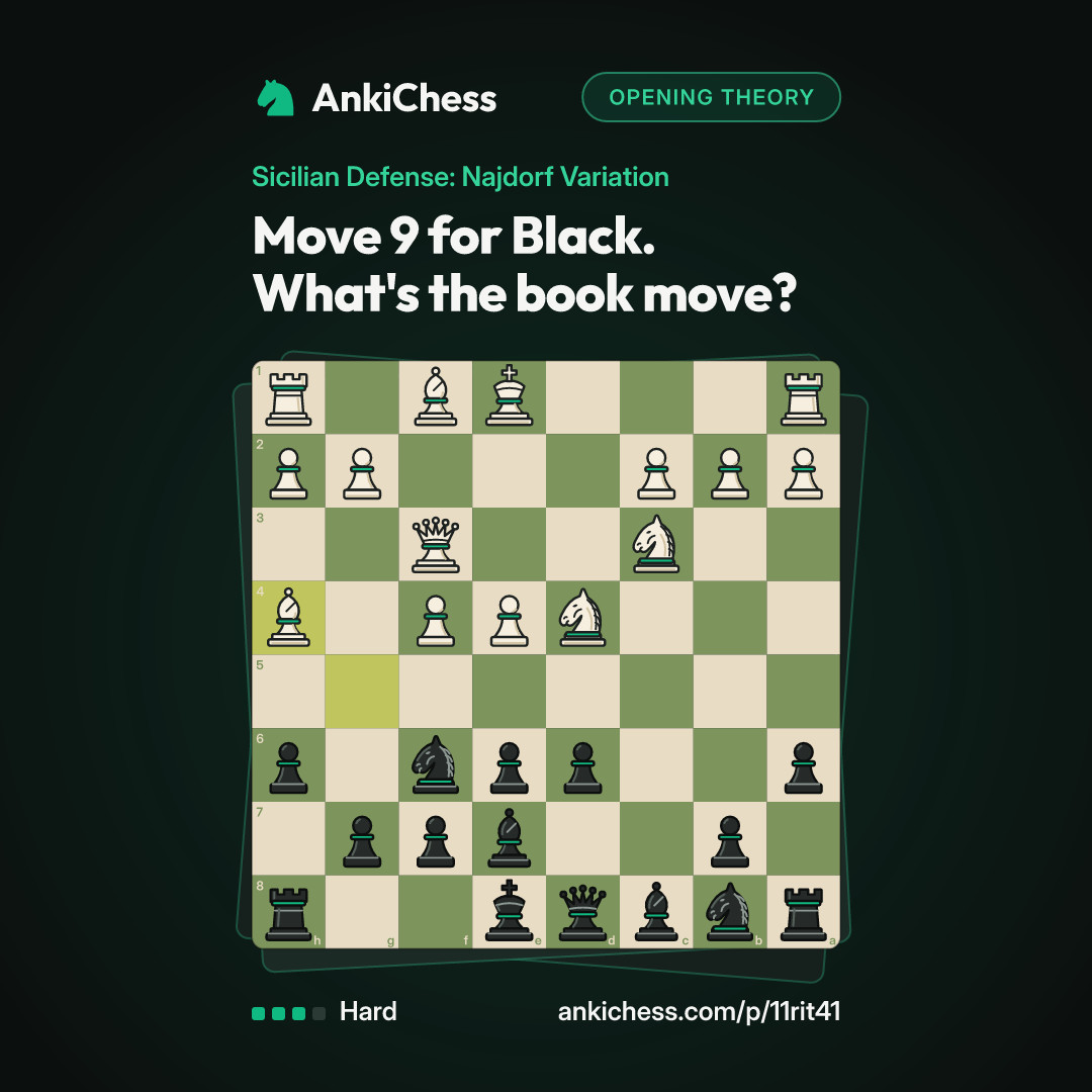 Move 9 for Black. What's the book move?