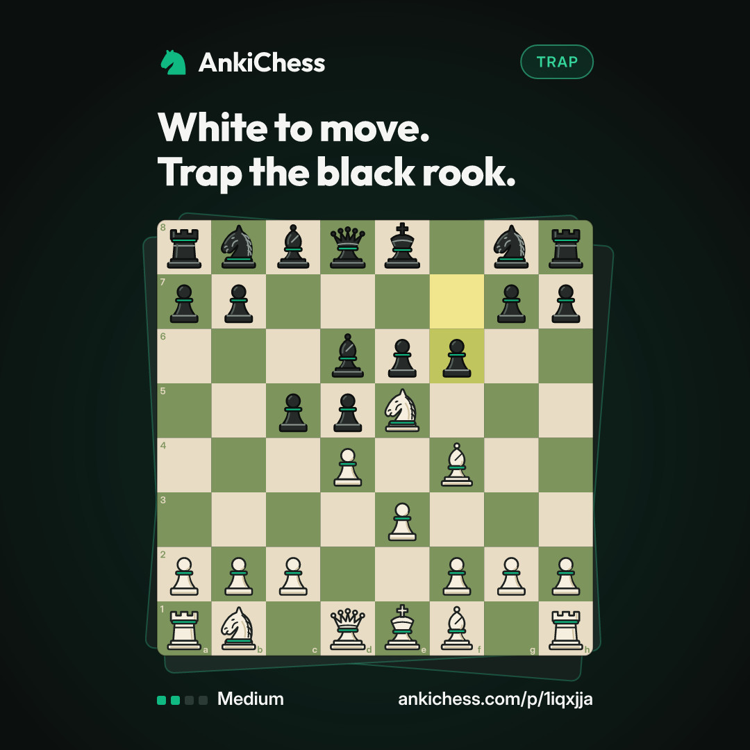 White to move. Trap the black rook.