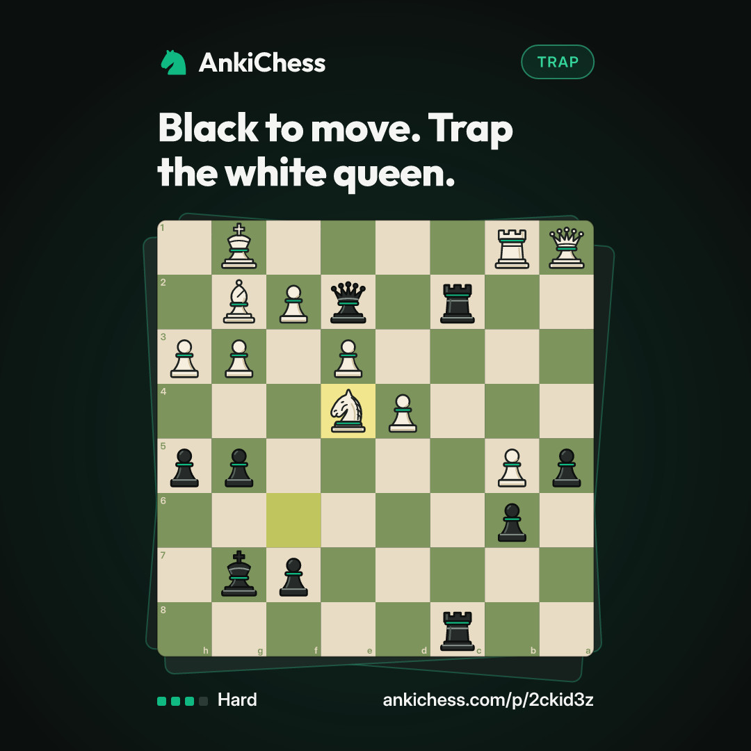 Black to move. Trap the white queen.